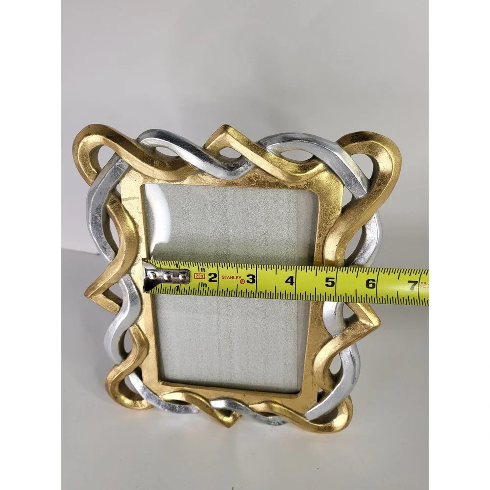 Gold and Silver Infinity Interlaced Knot Picture Frame 4x6 Tabletop Decor